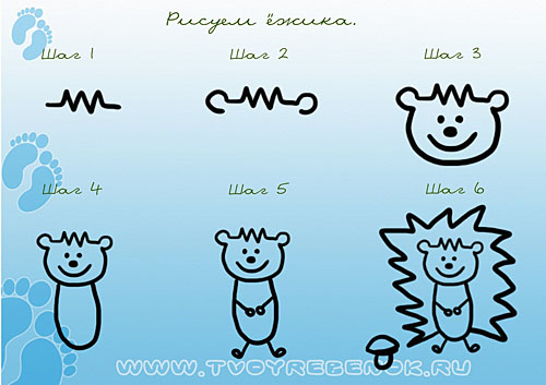 Как нарисовать ежа