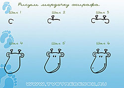 Рисуем голову жирафа
