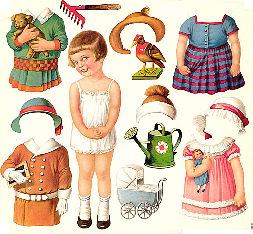 одень бумажную куклу