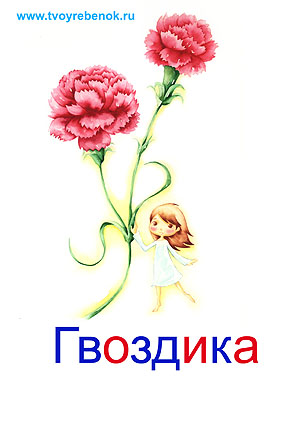 Карточки цветы для детей