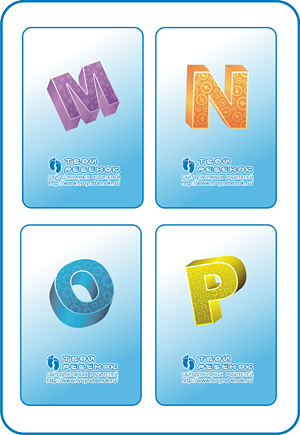 Английская буква M, N, O, P