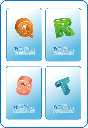 Английская буква Q, R, S, T