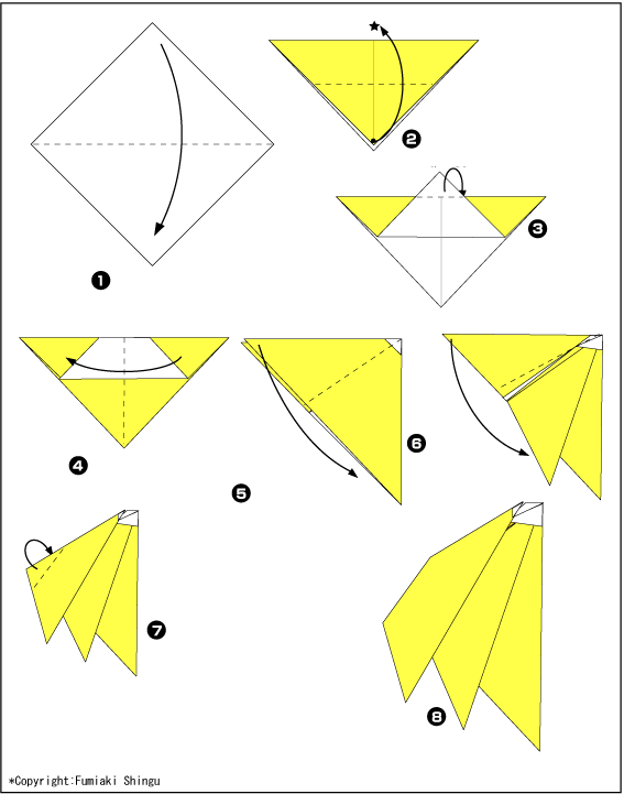 Схема оригами банан