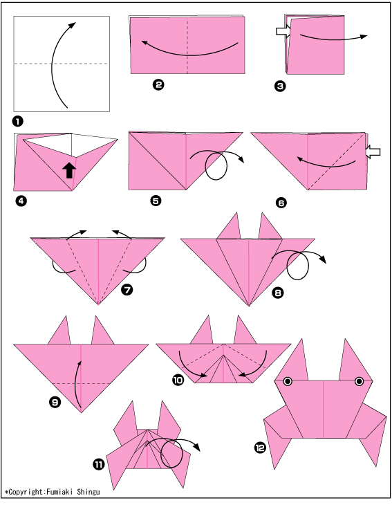 Схема оригами краб