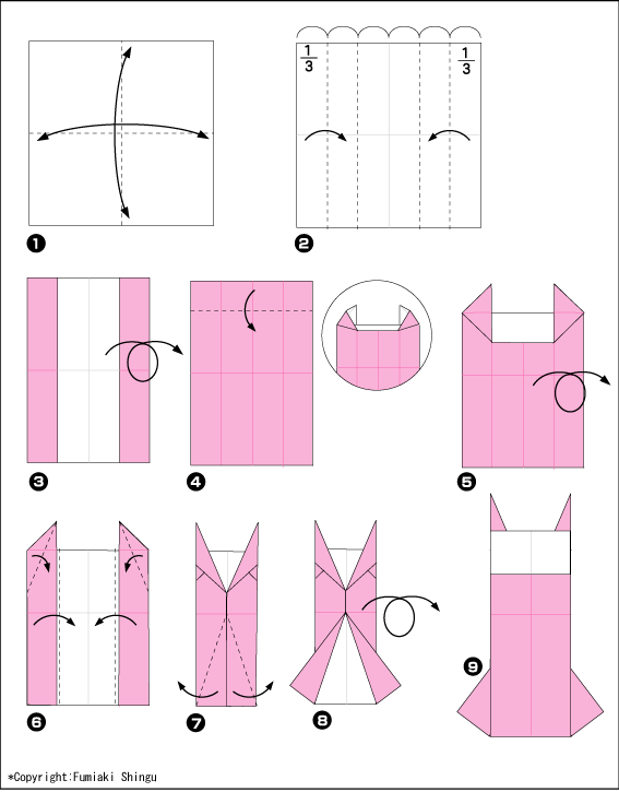 Схема оригами платье