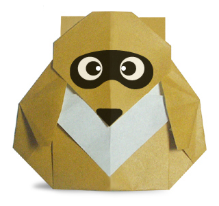 Оригами енот