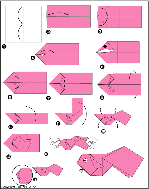 Схема оригами рыба