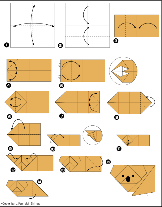 Схема оригами коала