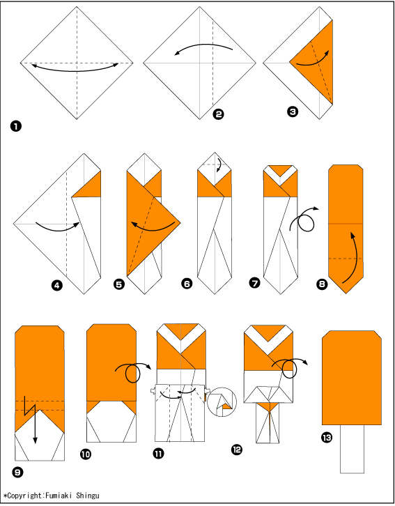 Схема оригами леденец