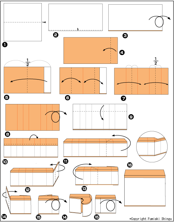 Схема оригами торт