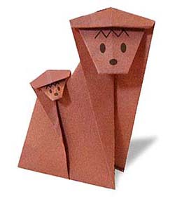 Оригами обезьяны