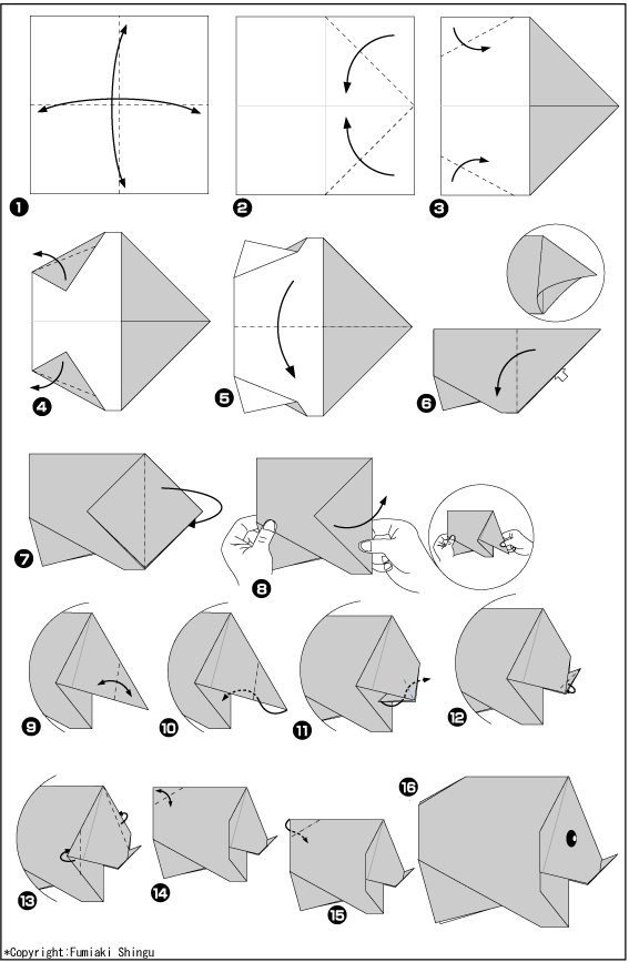 Схема оригами носорог