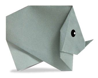 Оригами носорог