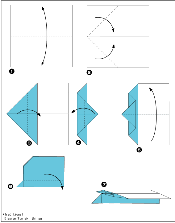 Схема оригами самолет