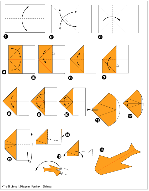 Схема оригами самолет