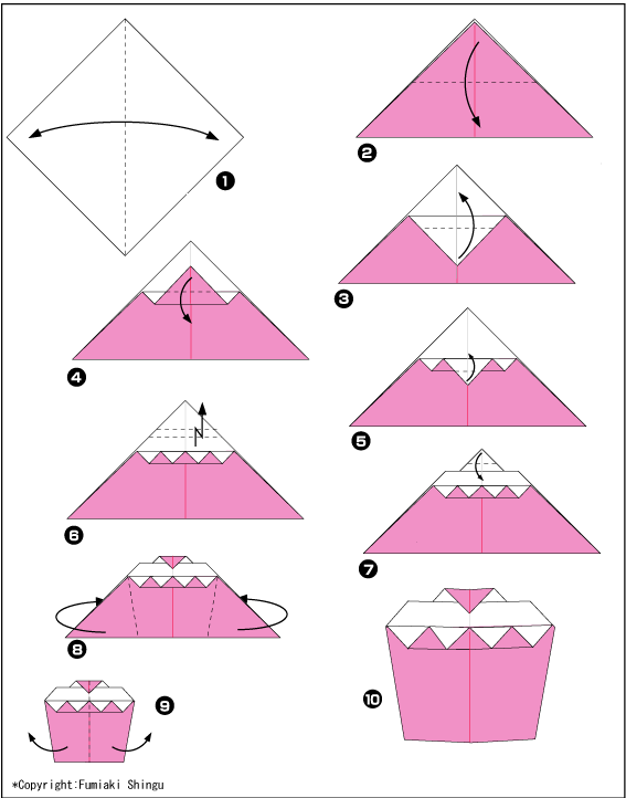 Оригами торт схема