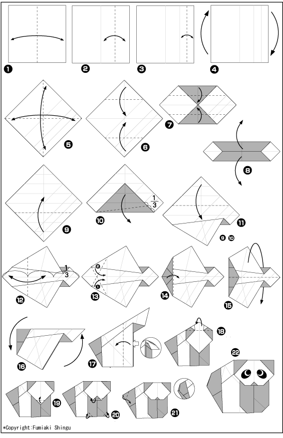 Схема оригами панда
