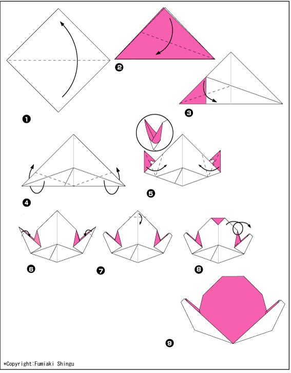 Схема оригами персик