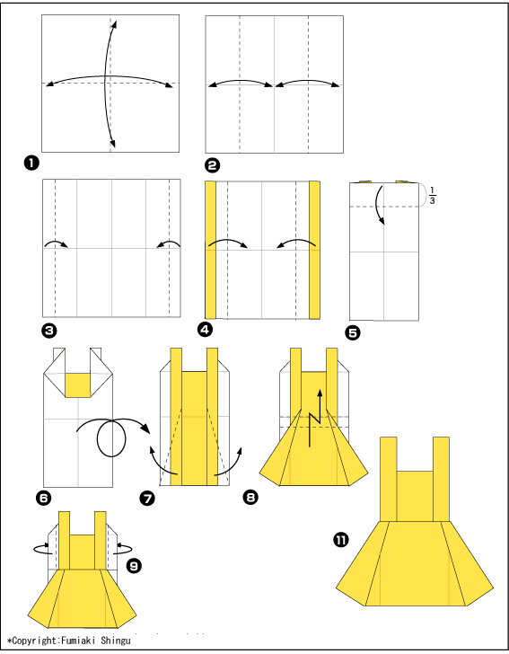 Схема оригами сарафан