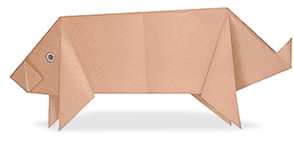 Оригами свинья