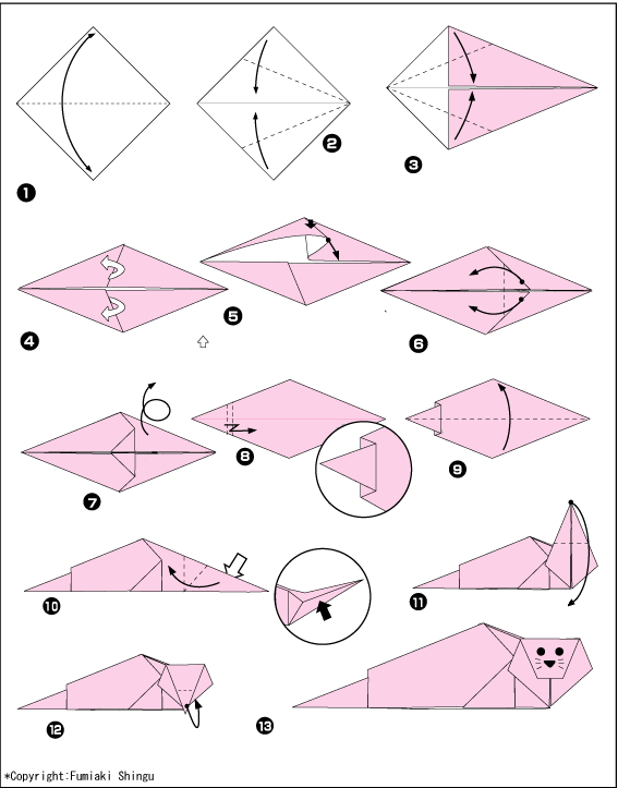 Схема оригами тюлень